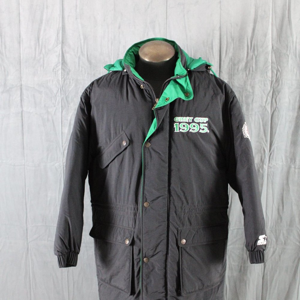 Vintage CFL Puffer Parka - 1995 Grey Cup by Starter - Men's Large